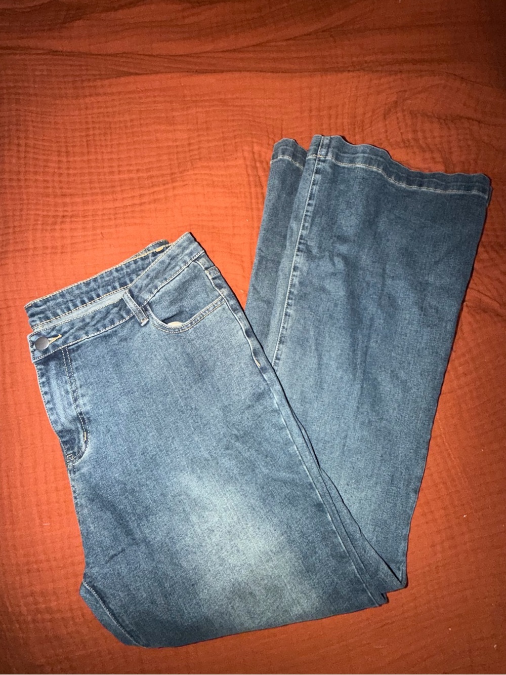 High-Rise Wide Leg Women's Denim Jeans - Blue Wash